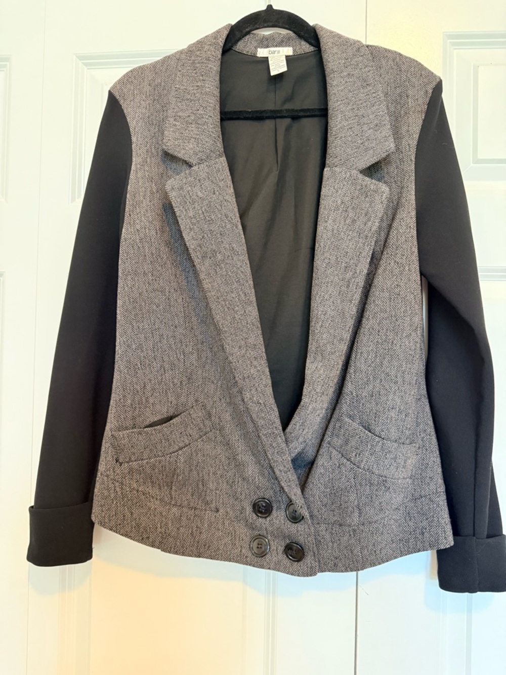 Bar III Two-Tone Gray and Black Blazer Jacket
